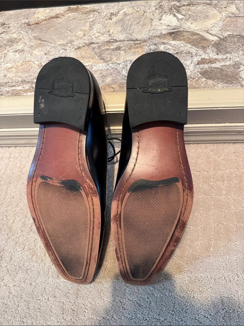 Florsheim Black Leather Cap-Toe Oxfords